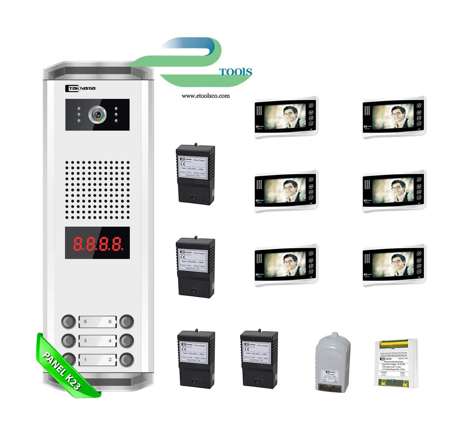 پکیج 6 واحدی آیفون تصویری تک نما E70